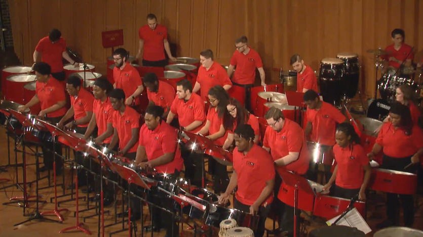 NIU Steelband performing