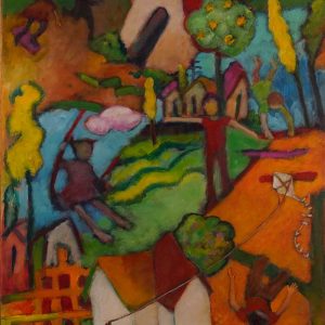 Childs Play, an acrylic painting on linen by Mary-Glynn Boies