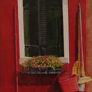 A Days Work, a framed watercolor painting by Lynn Miller