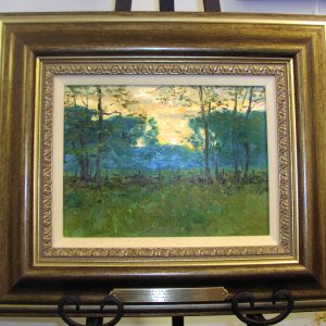 Fields at Dusk, a framed oil landscape painting by David Hettinger