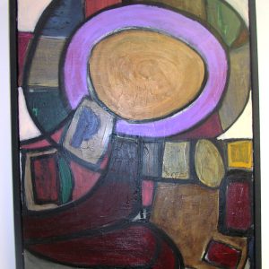The Snail, a framed acrylic and stained painting by Robert Putnam